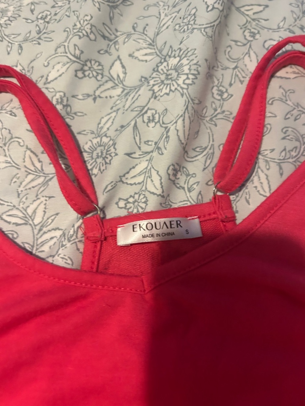 Hot Pink  Sleeveless Knit Romper with Side Pocket - Picture 3 of 8